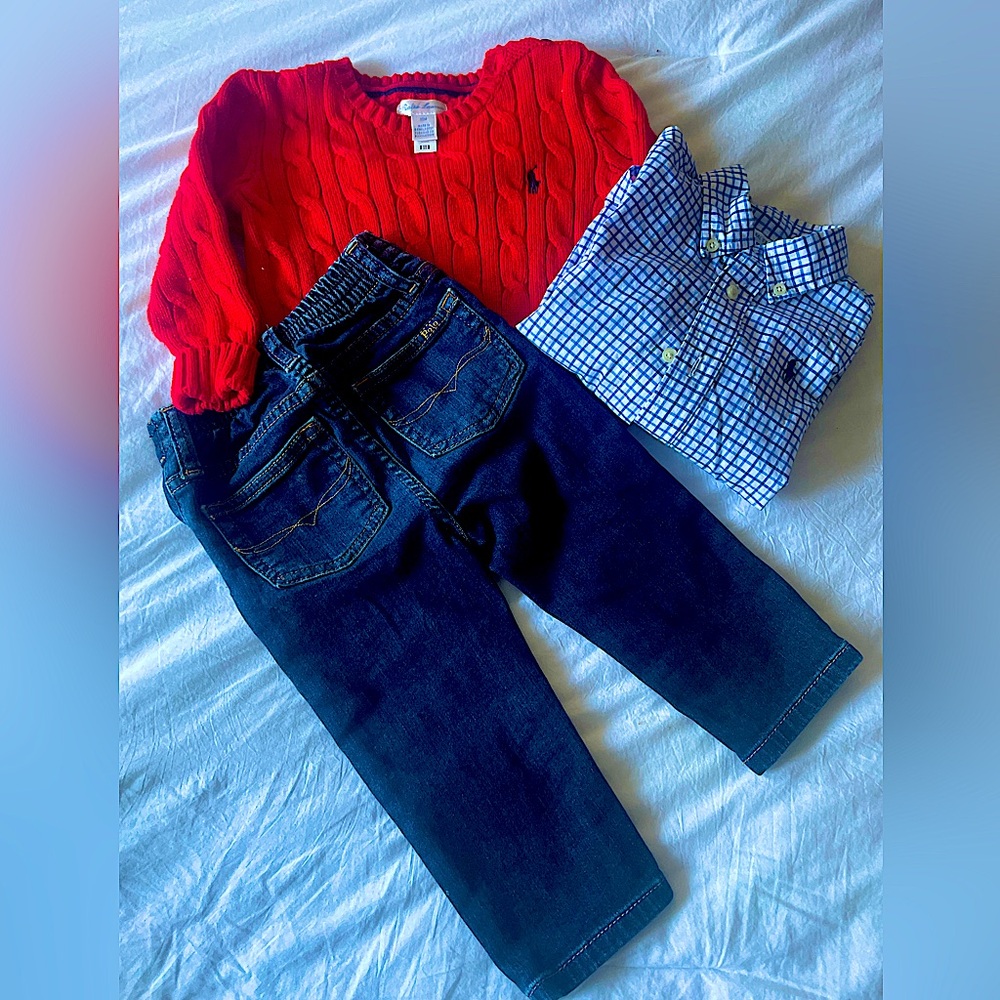 Baby Boy Ralph Lauren Polo Shirt, Sweater, Jeans